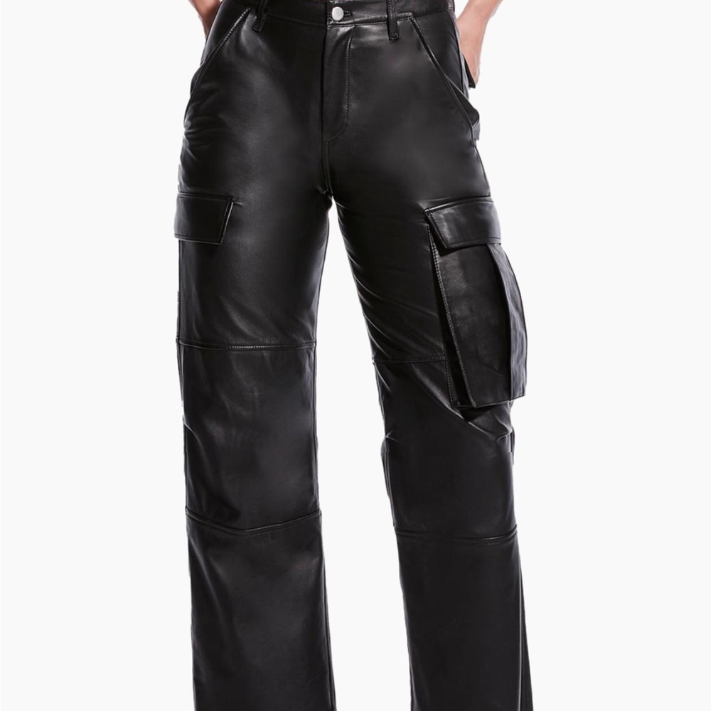 AS by DF Cole upcycle leather  leather Cargo Pants